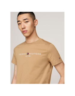 T-shirt logo safari canvas marron homme - Tommy Hilfiger