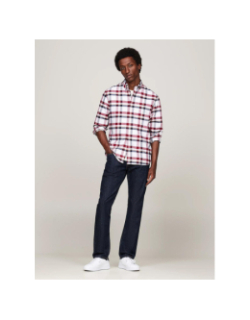 Chemise à carreaux heritage bordeaux blanc homme - Tommy Hilfiger