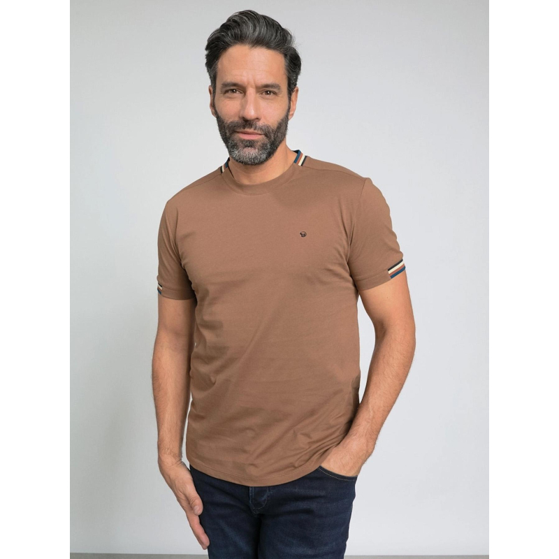 T-shirt tardivel marron homme - Benson & Cherry