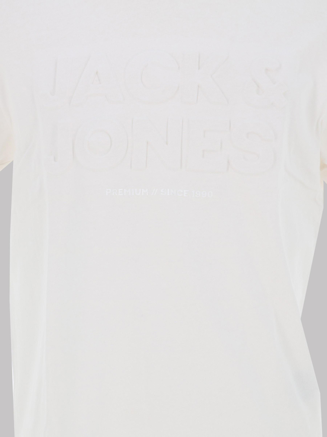 T-shirt logo relief blulife blanc homme - Jack & Jones