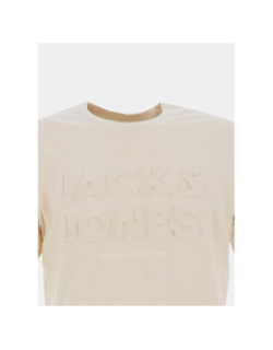 T-shirt logo relief blulife beige homme - Jack & Jones