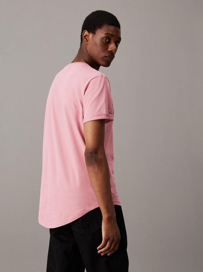 T-shirt en coton avec insigne rose homme - Calvin Klein Jeans