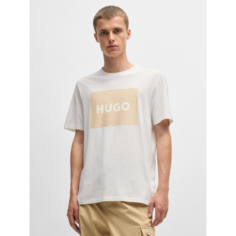 T-shirt dulive blanc écru homme - Hugo