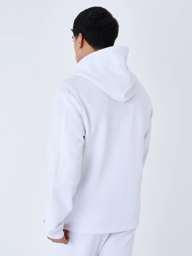 Sweat à capuche zippé uni blanc homme - Project X Paris