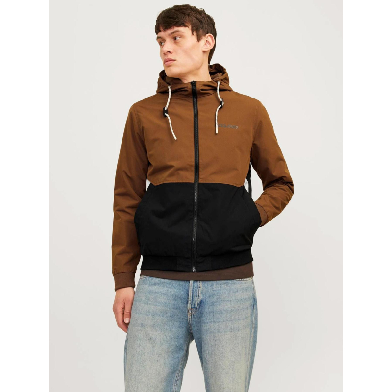 Veste bomber à capuche jjerush marron homme - Jack & Jones