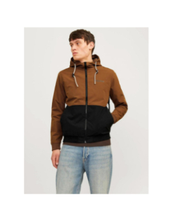 Veste bomber à capuche jjerush marron homme - Jack & Jones