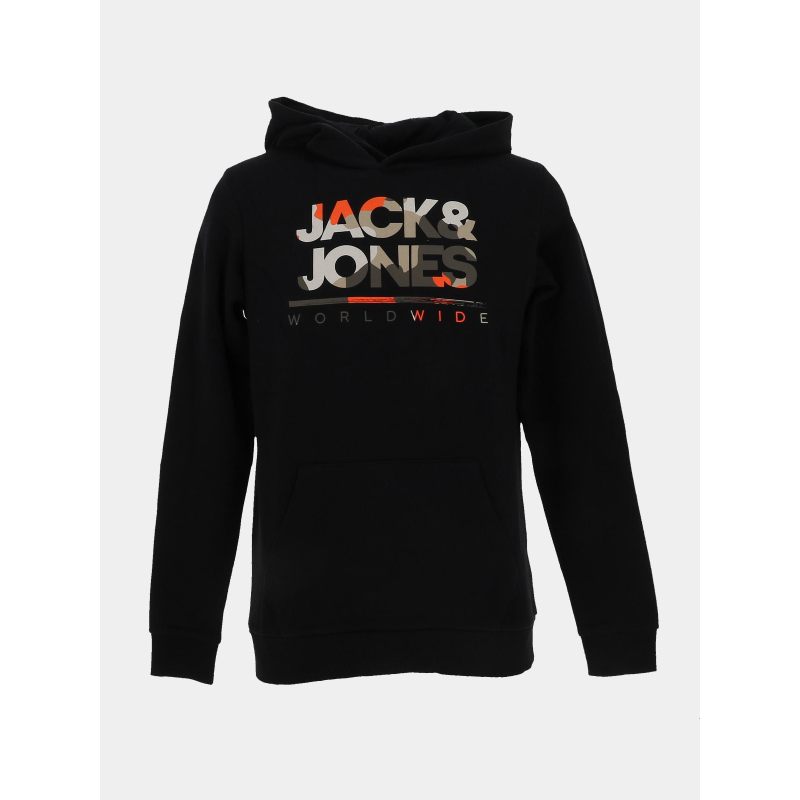 Sweat à capuche luke imprimé camouflage noir enfant - Jack & Jones