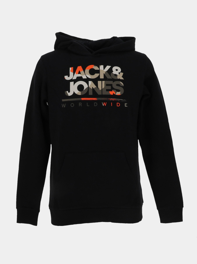 Sweat à capuche luke imprimé camouflage noir enfant - Jack & Jones