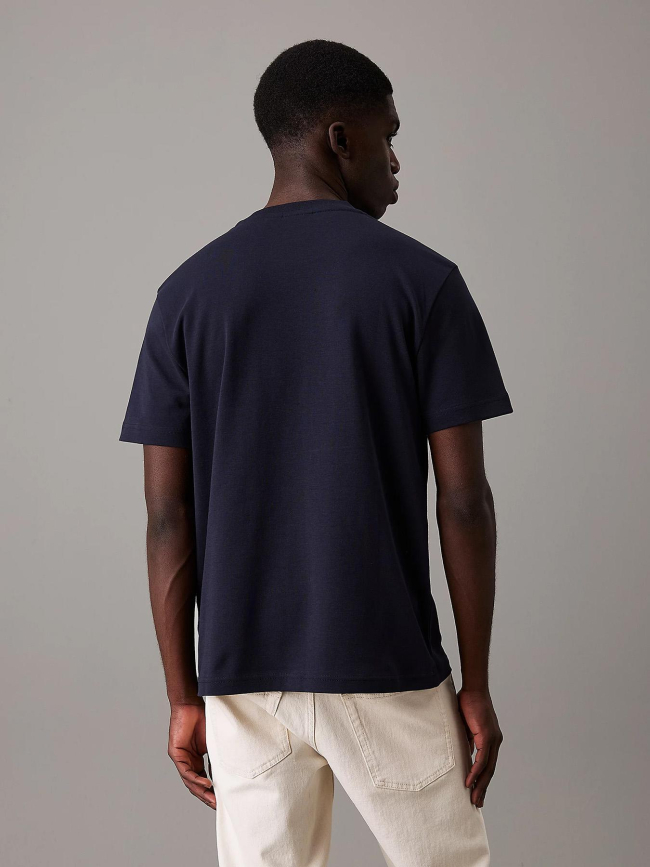 T-shirt micro logo interlock bleu marine homme - Calvin Klein