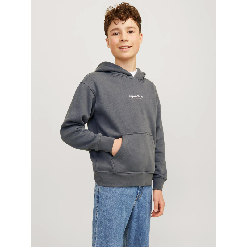 Sweat à capuche jorvesterbro gris enfant - Jack & Jones