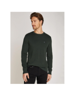 Pull fin micro piqué vert homme - Calvin Klein