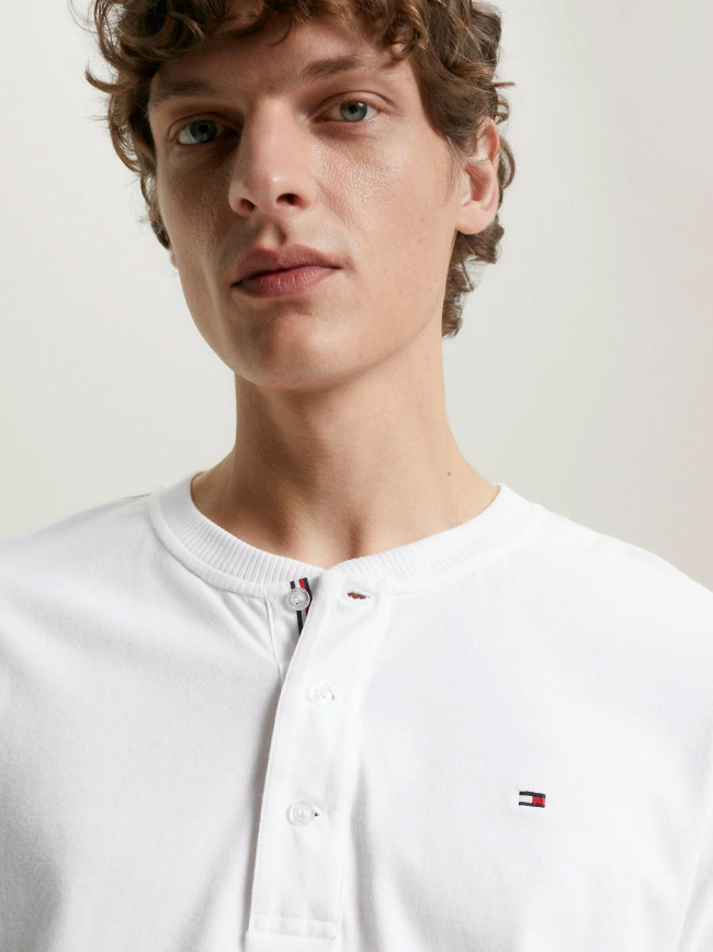 T-shirt manches longues henley blanc homme - Tommy Hilfiger