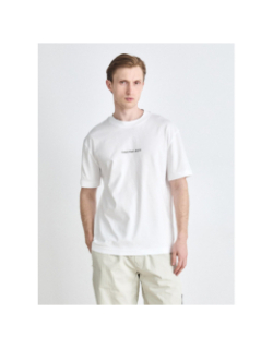 T-shirt grid monogram blanc homme - Calvin Klein Jeans