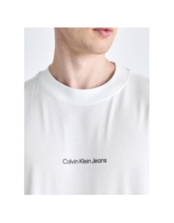 T-shirt grid monogram blanc homme - Calvin Klein Jeans