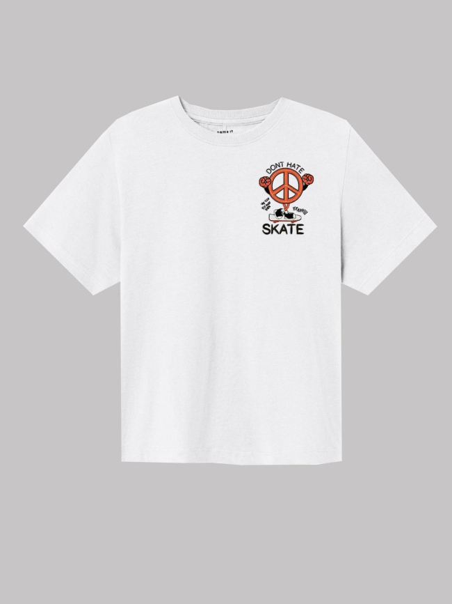 T-shirt nkmnuva peace skate blanc enfant - Name It