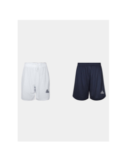 Short de sport réversible bleu marine et blanc homme - Peak