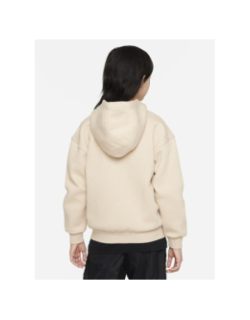 Sweat à capuche zippé fleece oversized beige fille - Nike