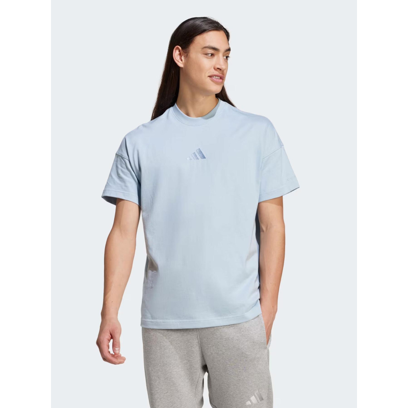 T-shirt loose fit logo brodé bleu homme - Adidas