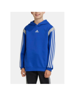 Sweat à capuche logo colorblock gris/bleu enfant - Adidas