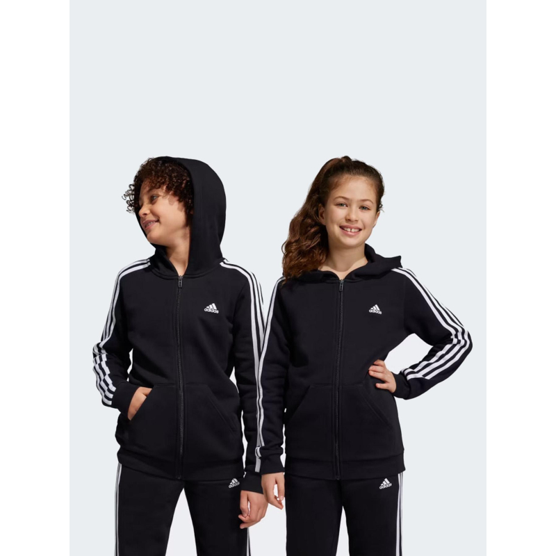 Sweat à capuche fl fz zippé noir enfant - Adidas