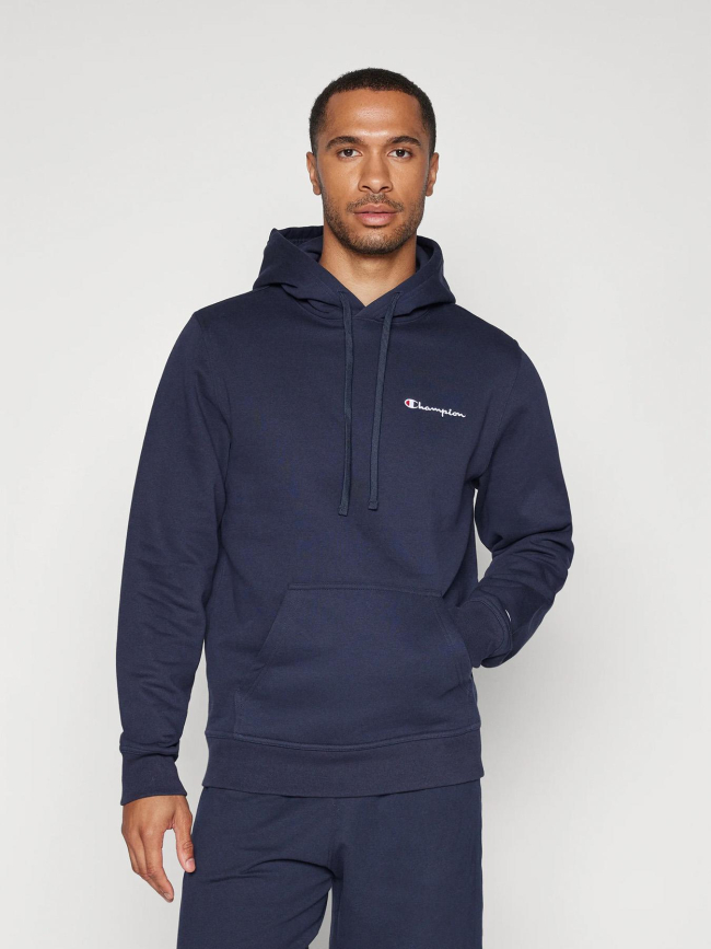 Sweat à capuche hooded logo bleu marine homme - Champion