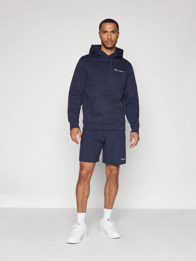 Sweat à capuche hooded logo bleu marine homme - Champion