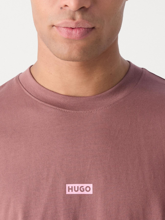 T-shirt logo nalono à imprimé marron homme - Hugo