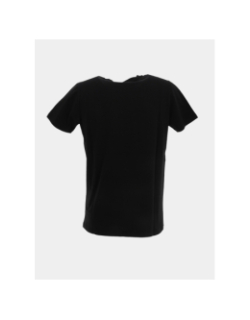 T-shirt droit logo relief noir homme - Helvetica