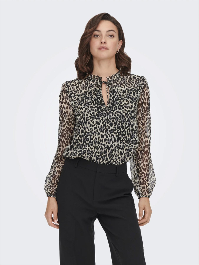 Blouse ditsy léopard noir femme - Only