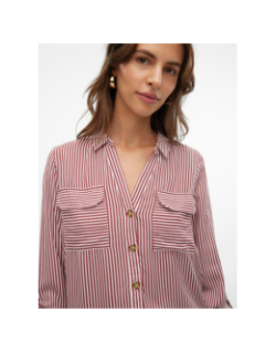 Chemise rayée bumpy bordeaux femme - Vero Moda