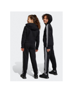 Jogging 3 bandes uni noir blanc enfant - Adidas