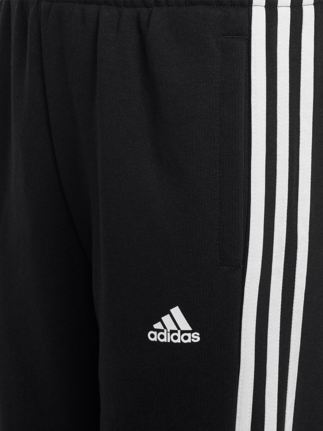 Jogging 3 bandes uni noir blanc enfant - Adidas