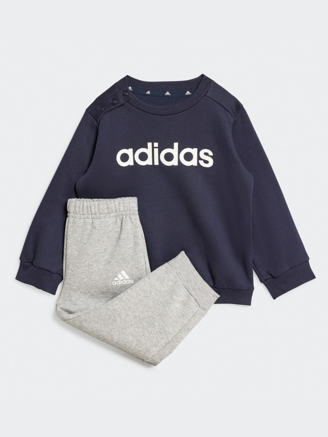 Ensemble de jogging linear bleu gris chiné enfant - Adidas