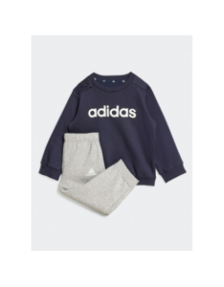 Ensemble de jogging linear bleu gris chiné enfant - Adidas