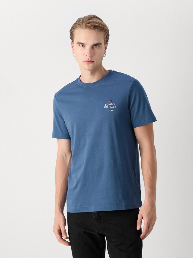 T-shirt regular stack bleu homme - Tommy Hilfiger