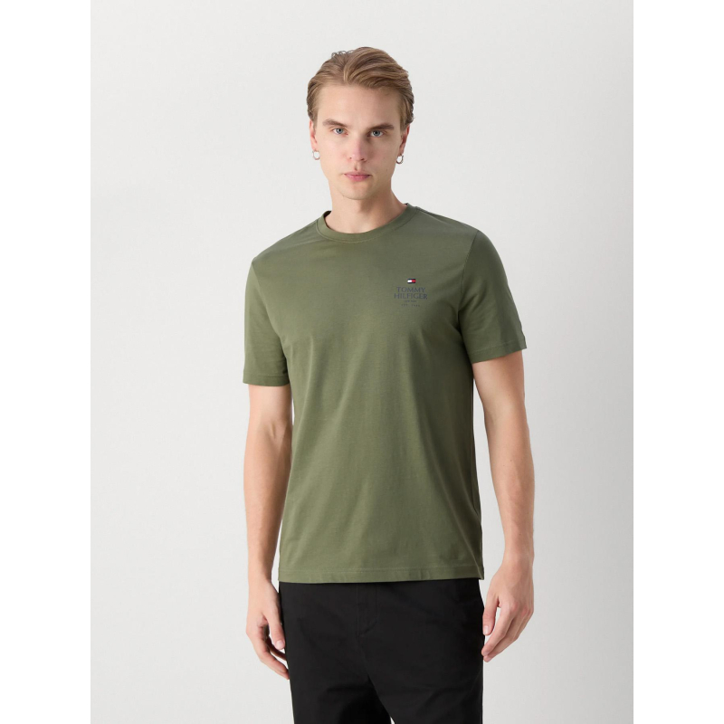 T-shirt regular stack kaki homme - Tommy Hilfiger