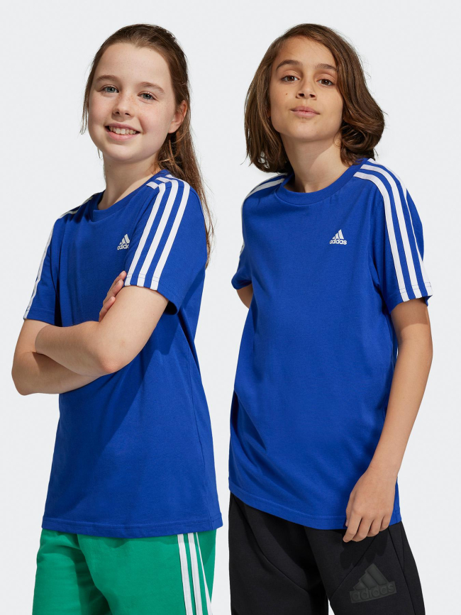 T-shirt 3 bandes bleu enfant - Adidas