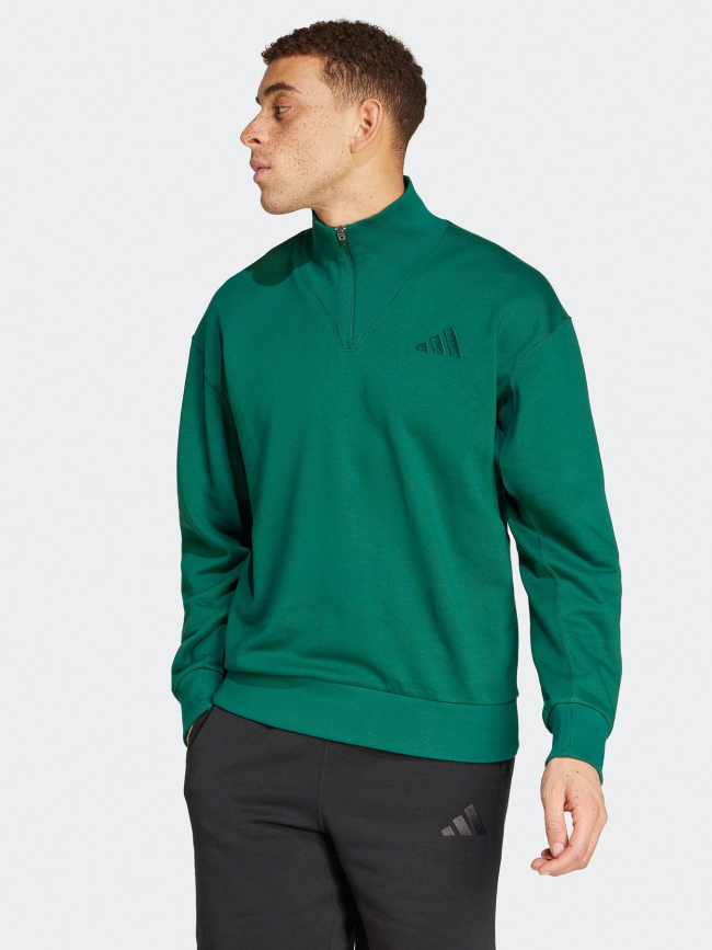 Sweat col zippé all szn vert homme - Adidas