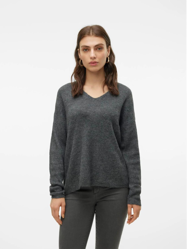 Pull crewlefile gris anthracite femme - Vero Moda