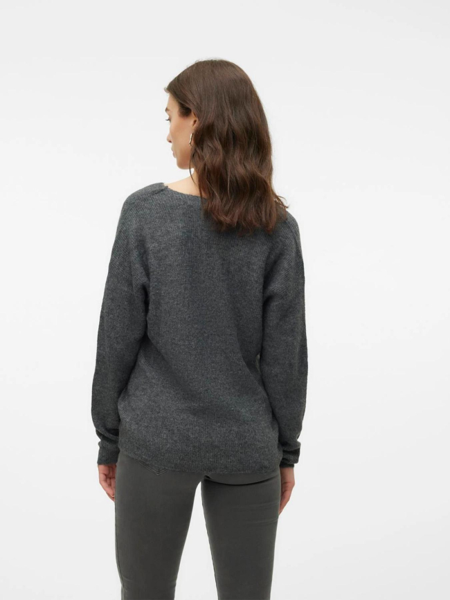 Pull crewlefile gris anthracite femme - Vero Moda