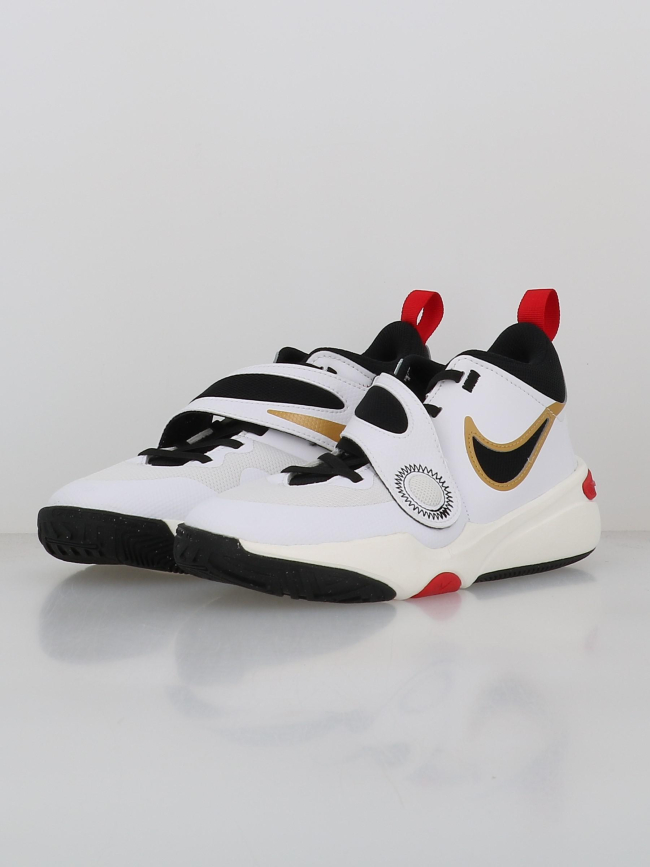 Chaussures de basketball team hustle 11 gs blanc enfant - Nike