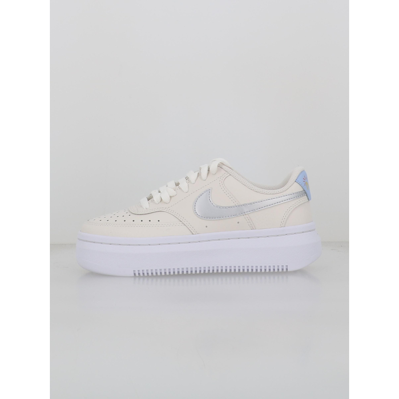 Baskets plateforme court vision alta blanc argent femme - Nike