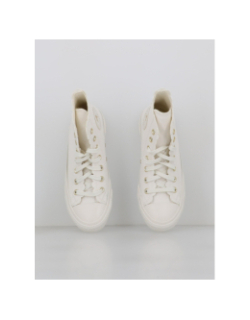 Converse montantes simili cuir vintage blanc femme