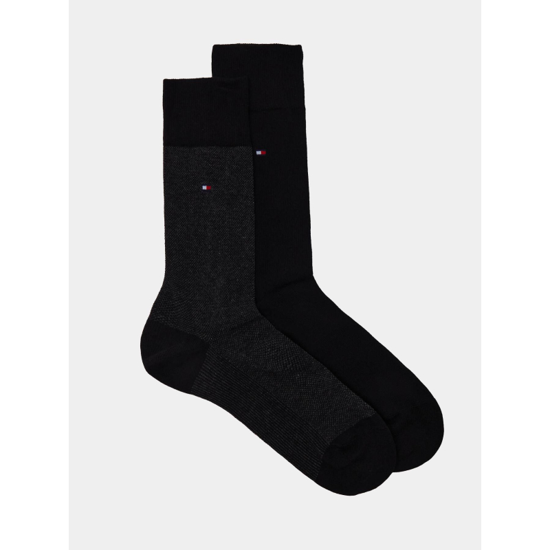 Pack 2 paires chaussettes birdseye noir homme - Tommy Hilfiger