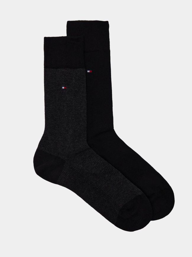 Pack 2 paires chaussettes birdseye noir homme - Tommy Hilfiger