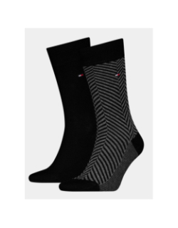 Pack 2 paires de chaussettes irregular noir homme - Tommy Hilfiger