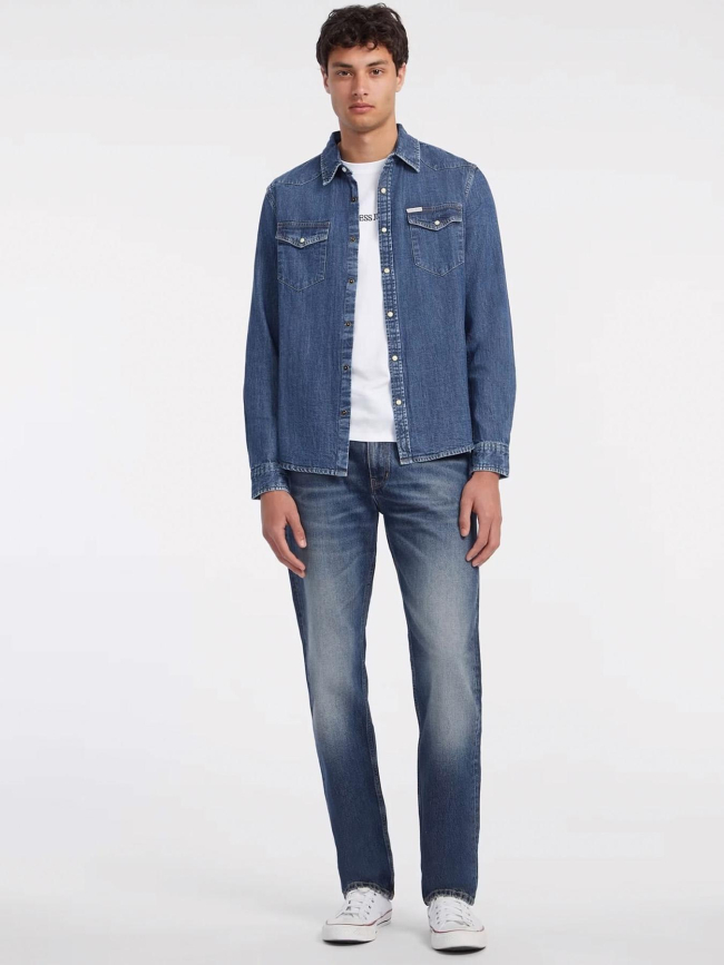 Chemise en jean slim denim bleu homme - Guess