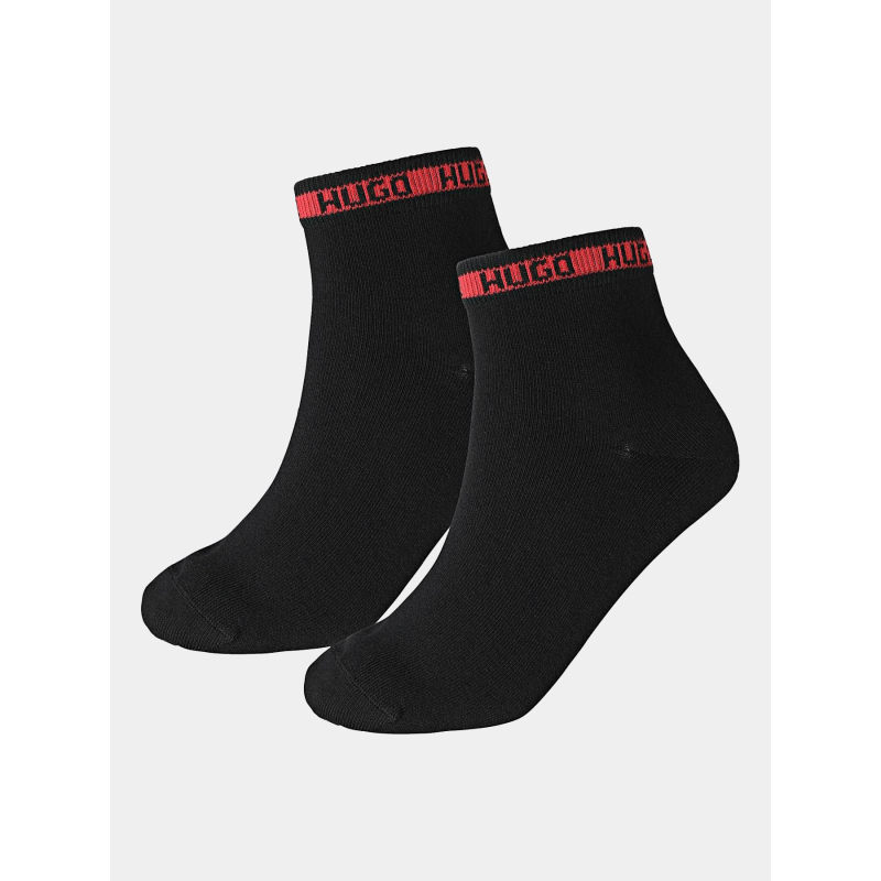 Pack 2 paires de chaussettes tape noir homme - Hugo