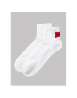 Pack 2 paires de chaussettes rib label blanc homme - Hugo