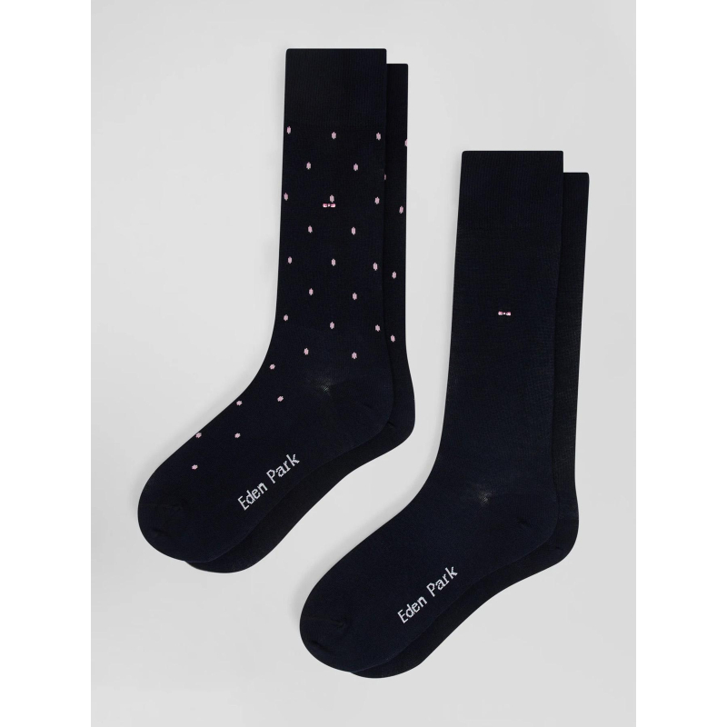 Pack de 2 paires de chaussettes montantes noir homme - Eden Park